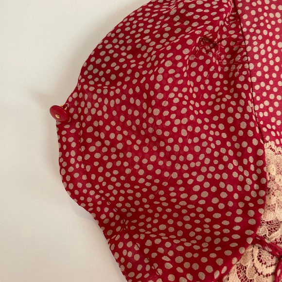 Betsey Johnson silk polka dot girly western style top. Sz 2 - Picture 6 of 7